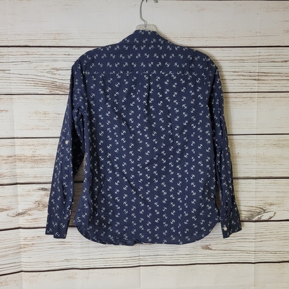 TALBOTS Anchor Print Button Down Shirt Size 2 Petite - Picture 6 of 6